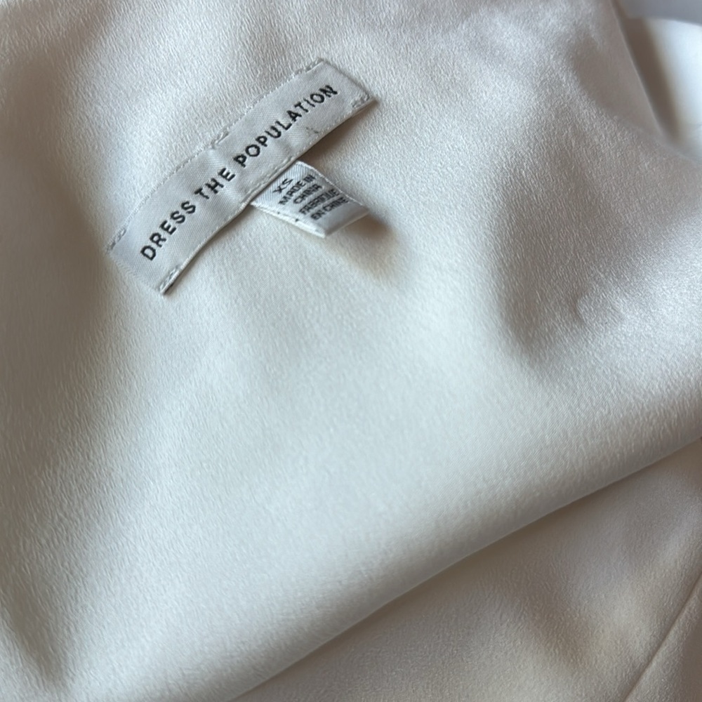 NWOT Dress the Population Tiffany One-Shoulder Jumpsuit white sz XS - Picture 3 of 6